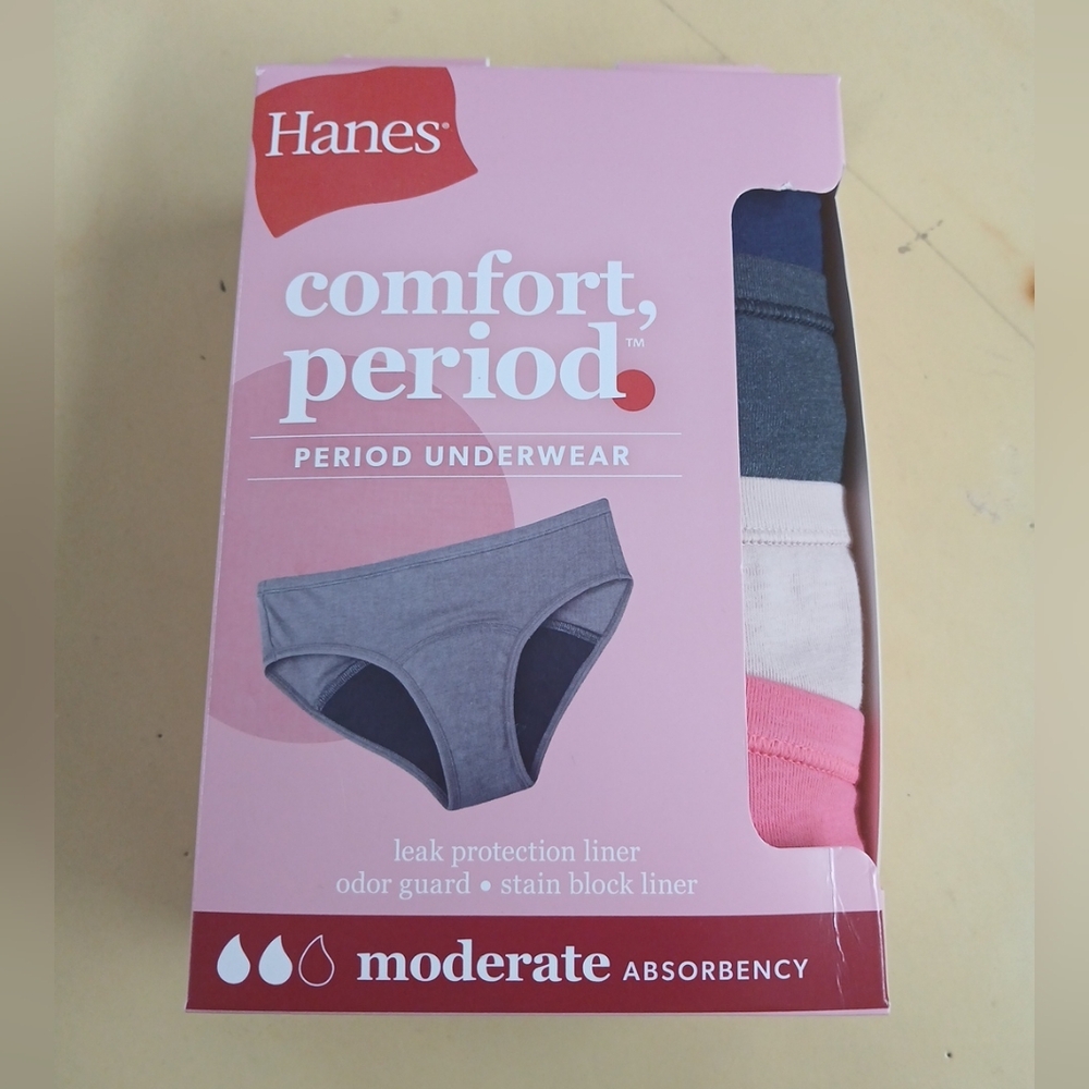 Hanes Comfort Period Girls Protection Microfiber Hipsters Leakproof Underwear 18